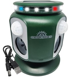 2026 Solar Animal Repeller with Wide Detection Range of 220 Degrees, 2 Sensors Motion Activated Animal Repellent, LED Lights, USB Cable – Deer Repellent Device, Dog Repellent, Racoon Repellent Outdoor