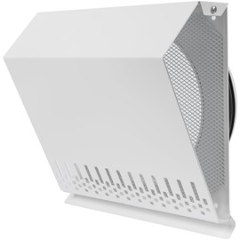 Vent Systems 8" Inch Air Supply Vent Cover with Rubber Gasket - White Galvanized Steel - Robust and Weatherproof Outdoor Air Intake Box - Duct or Surface Mounting - Rain and Snow Protection