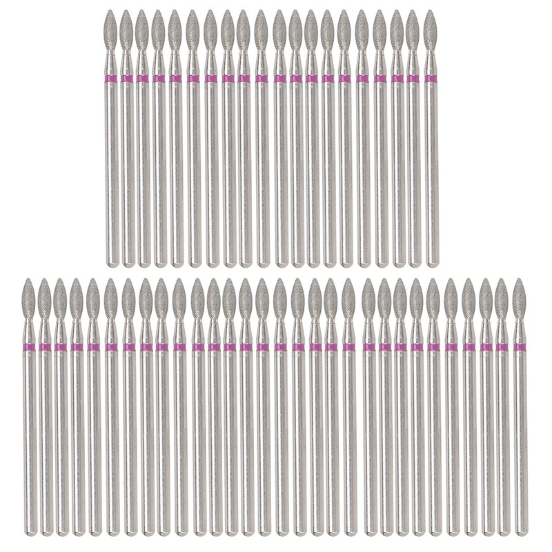 50pcs Flame Nail Drill Bit Carborundum Cuticle Remover Bits Kit
