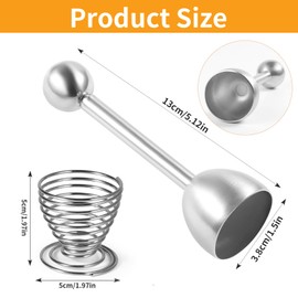 FHISKUNYU, eierschalensollbruchstellenverursacher, Eierköpfer, Eieröffner, 3-teiliges Set, Geeignet für hartgekochte und weiche Eier, Werkzeug zum Öffnen von hartgekochten Eiern