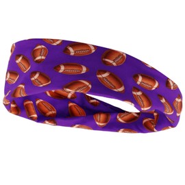 Didder Purple Football Gameday Headbands for Women Men Boys Girls Cheer Mom Essentials Game Day Hair Accessories