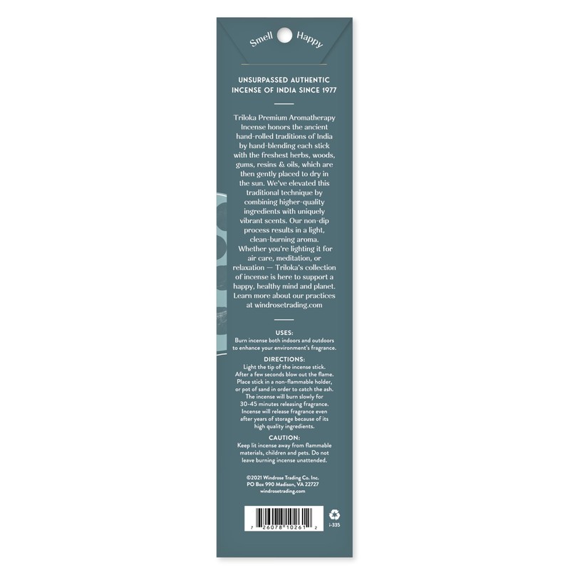 Triloka Premium Incense, Blue Lotus, 10 Sticks