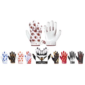 LYRX Kids Football Receiver Gloves: Elevate Your Game with Sticky Wide Performance! Designed for Kids - Experience Comfort and Flexibility with Stretch Fit (F2 Footballs, Kids S (6.0"))