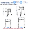 Onpickly Foldable Walker for Seniors with 5" Wheels, Lightweight, Silver