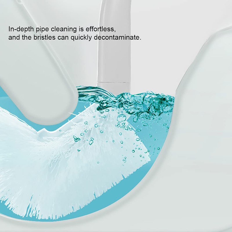 Baffect Curved Toilet Brush Plastic Long Antislip Grip Handle Toilet