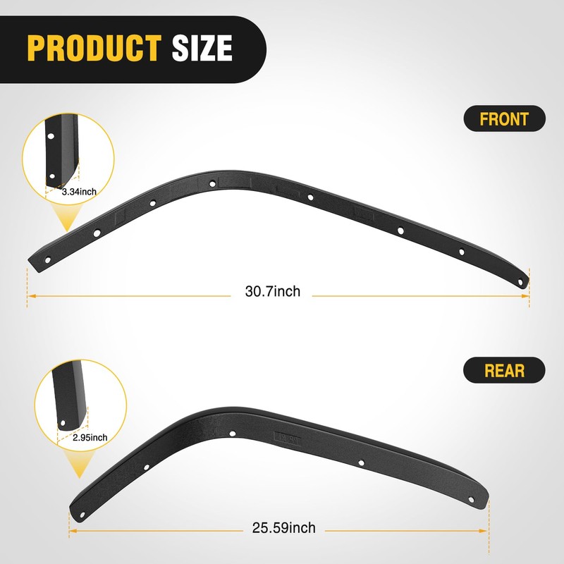Nilight Fender Flares Extensions Set fit for 2018 2019 2020