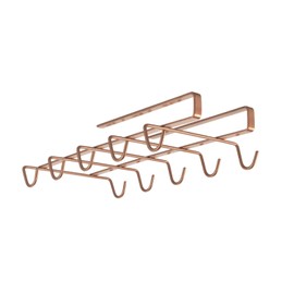Metaltex 'My Mug' Undershelf Mug Holder, Polytherm Copper, 14 x 28 x 6 cm