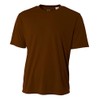 A4 Mens Cooling Performance Crew, Small, Brown