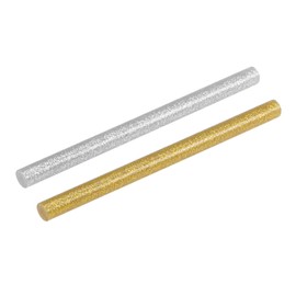 sourcing map Mini Glue Gun Sticks 4 x 0.27 Inches Glitter Silver/Glitter Gold for DIY Pack of 32
