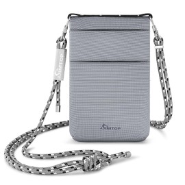 Mini Cell Phone Purse Phone Bag Nylon Wallet Crossbody Bags for Women with Adjustable Strap, Over Shoulder Strap and Credit Card Slots RFID Protected Waterproof (Titan Gray)