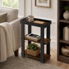 ZEXVIDA Narrow Side Table, 3-Tier Side Table, Rustic Farmhouse Narrow
