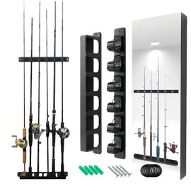 Melphoe Rod Holder, Fishing Tackle Wall-Mounted Horizontal Type, Sturdy Rod, Versatile Function, Wall Storage, Space Saving Design, Easy Installation, Sturdy and Durable, Suitable for Storage in