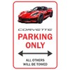 Panneau en aluminium Corvette (C7) Parking Only