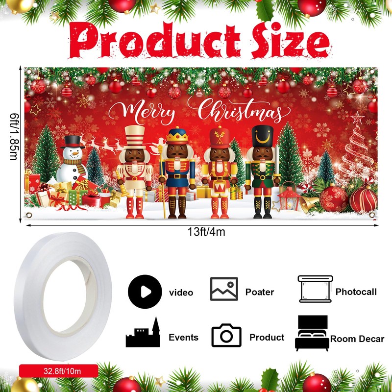 Preboun Black Nutcracker Christmas Garage Door Decoration 6 x 13