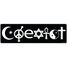 Gear Tatz - Coexist (Black) - Inspirational - Bumper Sticker - 3 x 10 inches - Professionally Made in The USA - Vinyl Decal (Vinyl, X1) (Magnetic, X10)