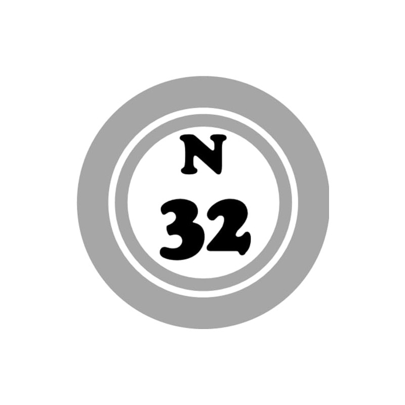 N 32 N32 Bingo Ball - 3 Pack Circle Stickers