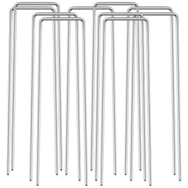 Garden Landscape Staples 6 Inch Garden Staples Galvanized Garden Stakes Landscape Staples Poultry Netting Weed Barrier Stakes 10 Pack Landscape Staples