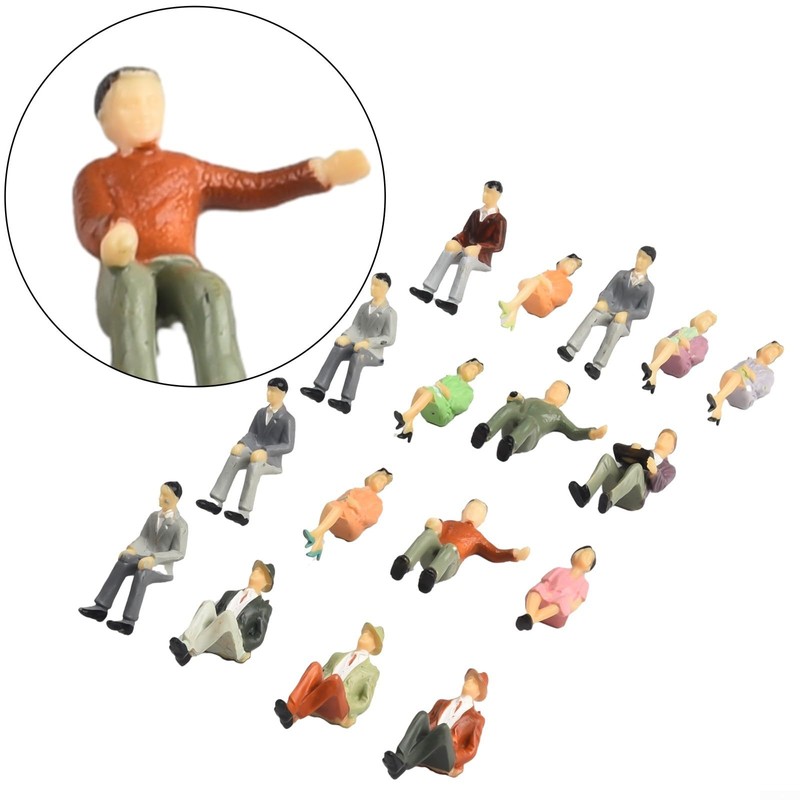 50 Pieces Sitting Figures Scale 1:32 Figure Model Peoplee Track