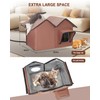 Large Heated Cat House for Outside in Winter, Elevated Insulated