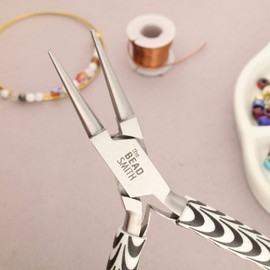 The Beadsmith Round Nose Pliers – Zebra Print Line – 5 inches (127 mm) – Comfortable Handle with Double Leaf Springs – Jewelry Making Tool for Creating Bracelets, Earrings and Necklaces