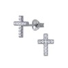Premium Cross Earrings with Clear Crystal Stones Sterling Silver