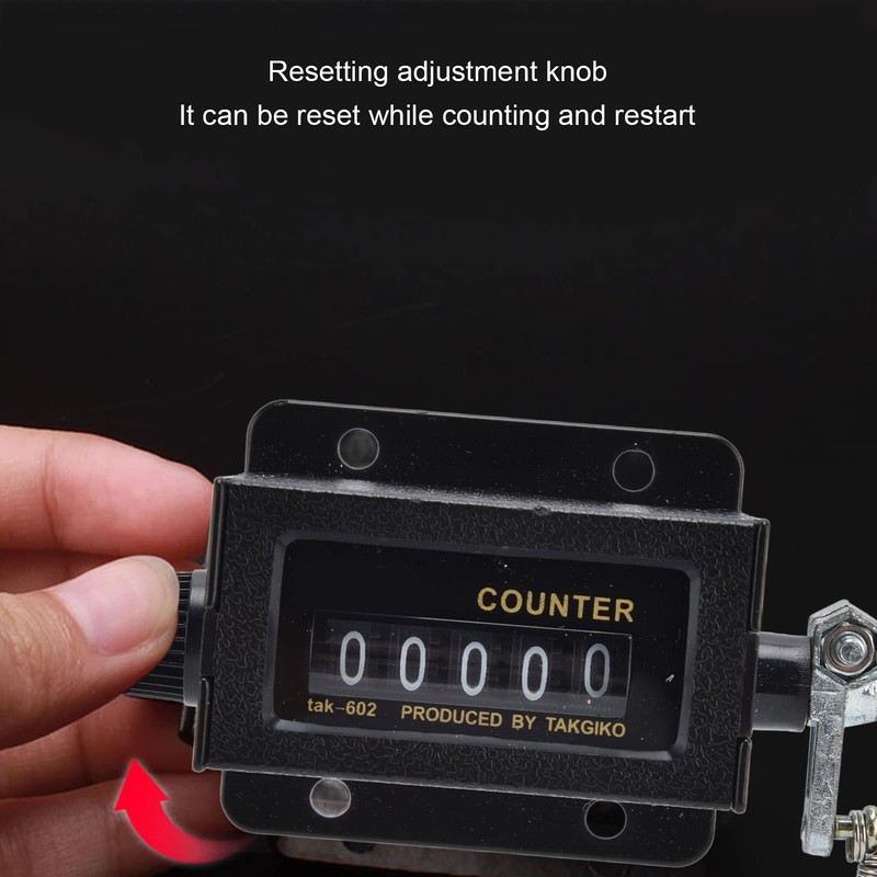 Mechanical Counter 5 Digit Bale Counter, 0-99999 Mechanical Resettable Mechanical