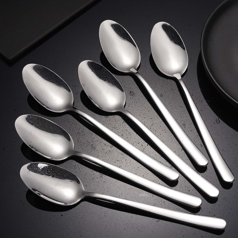 Soup Spoons Stainless Steel Set of 6 Heavy Duty Silverware