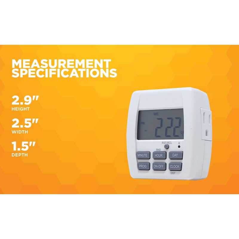 Woods 59889WD Indoor 7-Day Plug-In Digital Timer; White