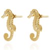Annie Oak Womens 925 Silver 18K Gold Seahorse Stud Earrings