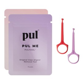PUL Pack of 2 Reusable Clear Aligner Removal Tool — Compatible with Invisalign, Removable Braces, Retainers & Trays – Easy-to-Use Device Remover, Dental & Oral Hygiene Care Product – Purple, Pink