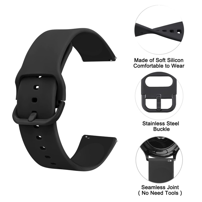 Tobfit 22mm Quick Release Watch Band for Women Men, Silicone