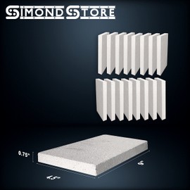 SIMOND STORE Insulating Fire Brick - 0.75" x 4.5" x 9" - 2500F Rated - Fire Bricks for Wood Stove Fireplace Fire Pit Kiln Pottery Forge Pizza Ovens Jewelry Soldering Casting - Pack of 16