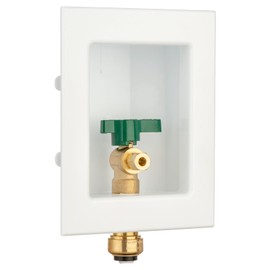 (1 Pack) Lidertik 1/2 inch Push-to-Connect Pre-Assembled Ice Maker Outlet Box Valve 1/4 inch Recessed Refrigerator Water Line Wall Box with Shut Off Valve LI-ZBQH-550