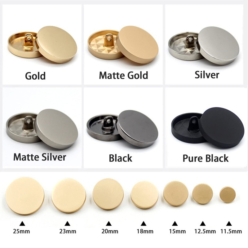 Sewing Flat Metal Button Shirt Coat Suit Buckle Buttons Gold