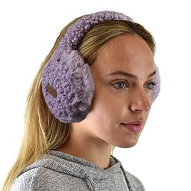 C.C Soft Winter Warm Adjustable Headband Ear Warmer Earmuffs, Sherpa Violet