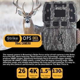 Browning Trail Cameras Strike Force Pro DCL Nano 26MP Trail Camera with Dual Camera Lens Technology Bundle with 32GB Ultra SDHC UHS-I Memory Card and High Speed Card Reader (3 Items)