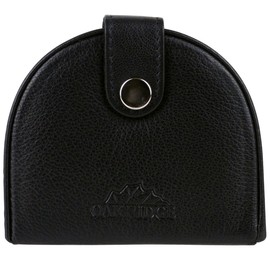 Oakridge Leather Mens Tray Coin Purse Pocket Size - Black