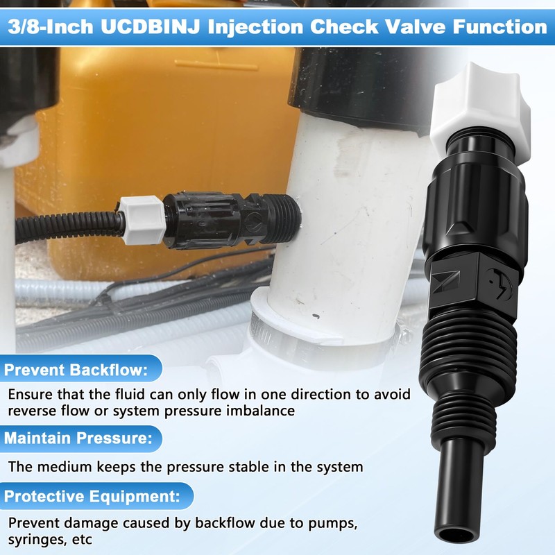 3/8 Inch UCINJ38 Injection Check Valve Replacement for Stenner Pumps