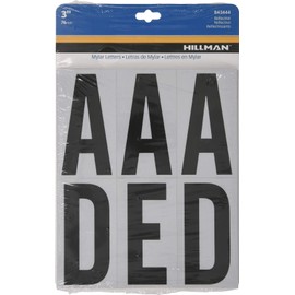 Hillman 3" Black and Silver Reflective Adhesive Letter Pack
