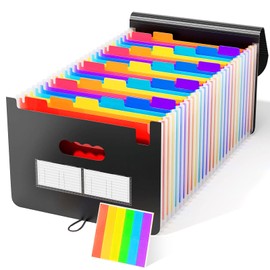 Document Folder A4, 25 Compartments Expanding Folder Sorting Folder Colourful File Organiser Accordion Design with Lid for Storing Papers Management Papers