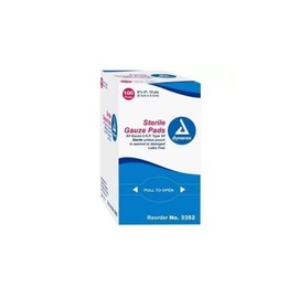 Gauze Pads, Sterile Wound Dressing, 2 x 2 Inch, 100 Pack, MS-42120