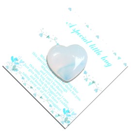 Pocket Hug Opalite Mini Heart Heart Shaped Rocks Opalite Hearts Heart Stone Crystal Heart Rock Heart Rocks Stones Heart Rocks Pocket Love Pocket Hug Token worry stones bulk (Opalite Crystal Heart)