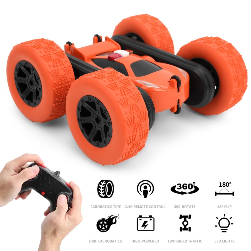 DoubleSided Stunt RC Car 360 Degrees Rotation Spraying Remote Control