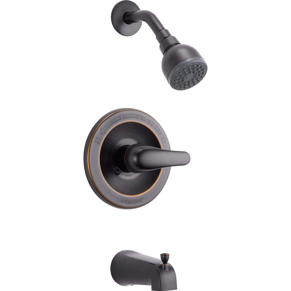Peerless Single-Handle Tub and Shower Faucet Trim Kit with Single-Spray Touch-Clean Shower Head, Oil-Rubbed Bronze PTT188750-OB (Valve Not Included)