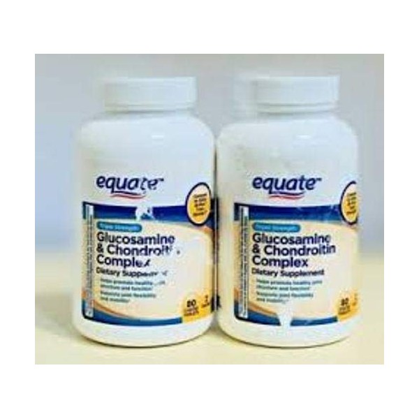 Equate Equate Tabletas de glucosamina condroitina MSM de triple resistencia, 80 unidades (paquete de 2)