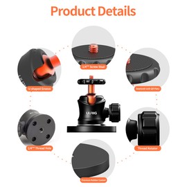 VRIG Select Magnetic Camera Mount with Mini Ball Head, Compatible with GoPro, AKASO, Insta360, DJI Osmo Action Cameras