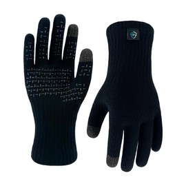 DexShell Essential Waterproof Knit Gloves Acrylic Inners Running Cycling Spring & Autumn for Men and Women Touchscreen UltraFlex 2.0, Black Palm Dots, Unisex Medium