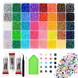 Resin Rhinestone Kit for Bedazzling – 40-Color Flatback Gems with DIY Tools for Nails, Tumblers, Crafts & Accessories