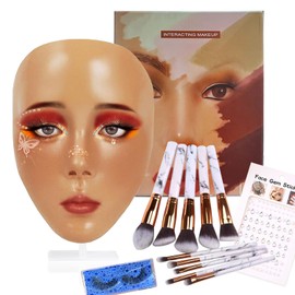 Penubuy Make-up Practice Face Board, Silikon Make-up Schaufensterpuppen Gesichtsbrett für Maskenbildner (Wheat color, 7,2'' x 5,2'')