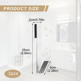 Vierone 2Pcs Shower Door Hooks Sliver 10 Inch Shower Screen Towel Holder Frameless Glass Shower Door Hook Bathrooms Hanging Door Hook Stainless Steel Towel Rail Hooks Removable Shower Hooks